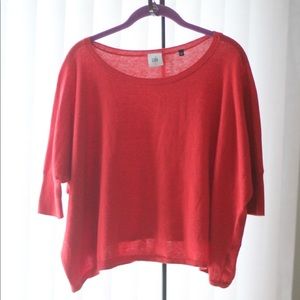 Cabi RED Cartwheel Dolman Sleeve Sweater #5279 S